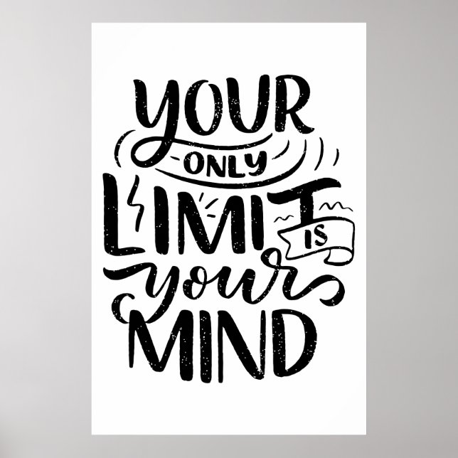 Póster Vibes positivas - Tu único límite es tu mente (Frente)