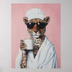 Póster Vibes relajadas de Leopard Morning