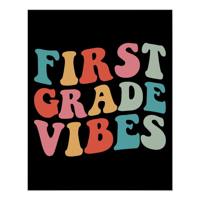 Póster Vibes retro Groovy de primer grado (Anverso)