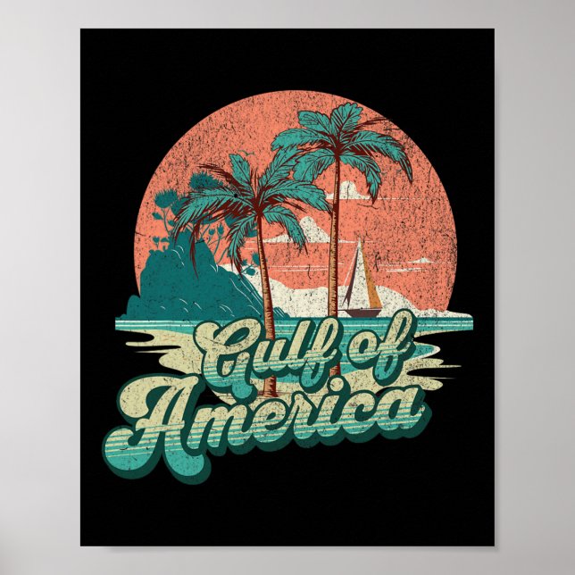 Póster Vibes Retro Sunset Beach - Golfo De Eeuu (Frente)