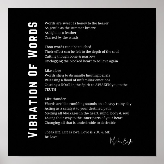 Póster Vibración de las palabras despertar poema poster a (Frente)