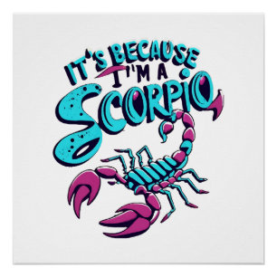 Póster Vibraciones Astrológicas de Escorpio Vintage Signo