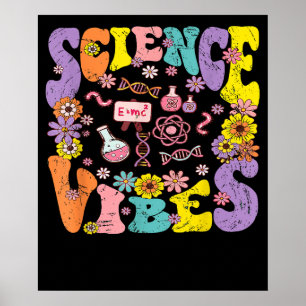 Póster Vibraciones Científicas Retro 1er Día de Regreso a