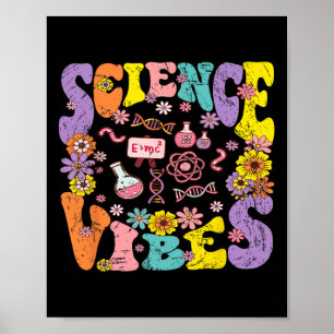 Póster Vibraciones Científicas Retro 1er Día De Vuelta Al