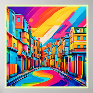 Póster Vibraciones Coloridas de la Calle