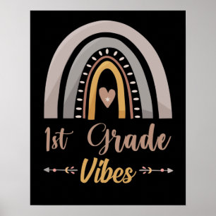 Póster Vibraciones de 1er grado Arcoíris Primer grado Reg