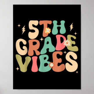 Póster Vibraciones de 5º Grado Groovy Regreso a la Escuel