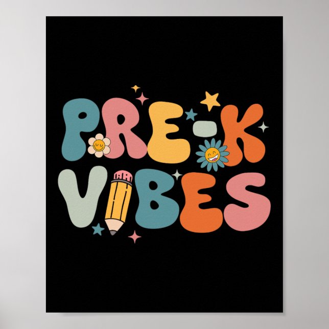 Póster Vibraciones de equipo de prekínder de maestro y es (Frente)