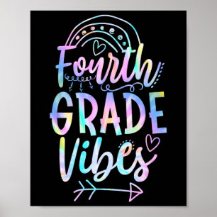 Póster Vibraciones de grado de vuelta al colegio Tie Dye