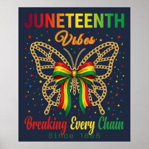 Póster Vibraciones de Juneteenth Coquette Lazo Día de la 
