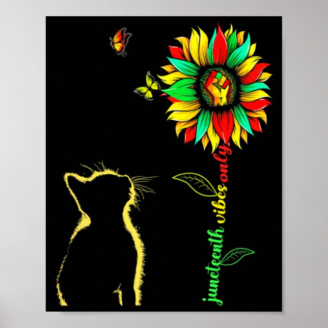 Póster vibraciones de juneteenth solamente 1865 girasol l (Frente)