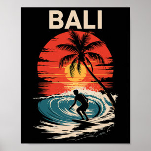 Póster Vibraciones de la playa Li, divertido atardecer y 