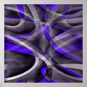 Póster Vibraciones de los ochenta Violeta Azul y Gris Pat
