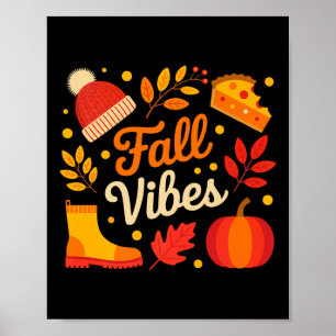 Póster Vibraciones de Otoño Hojas de Otoño Temporada Acog