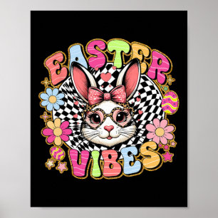 Póster Vibraciones de Pascua Conejo Floral Huevo Coquette
