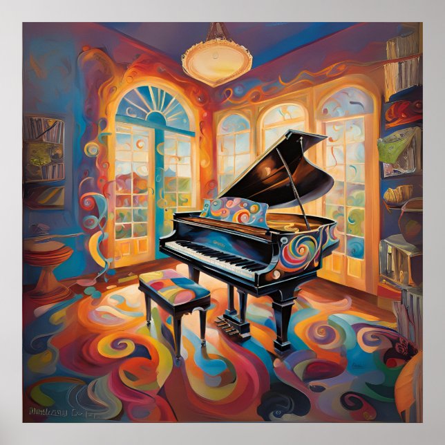 Póster Vibraciones de piano groovy (Frente)