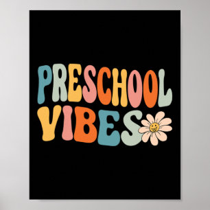 Póster Vibraciones de Preescolar Dulce Retro Regreso a la