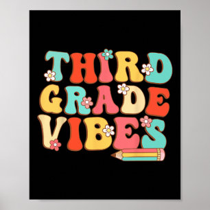 Póster Vibraciones de tercer grado retro divertido - De v