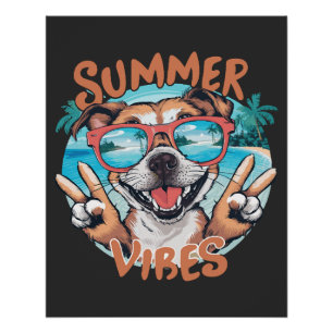 Póster Vibraciones de verano de perro con sensación de va