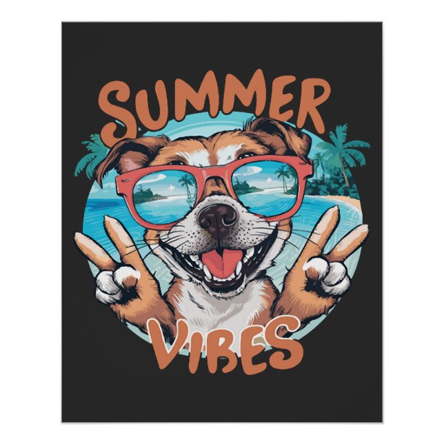 Póster Vibraciones de verano de perro con sensación de va (Anverso)