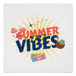 Póster Vibraciones de Verano – Escape Tropical