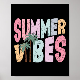 Póster Vibraciones de Verano Hola Vacaciones de Verano Cr