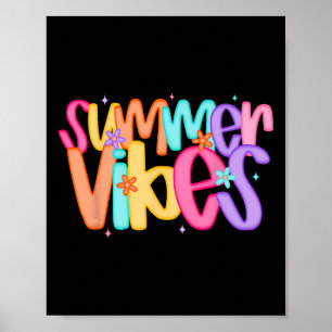Póster Vibraciones de Verano Playa de Hawái Sol Funny Vac