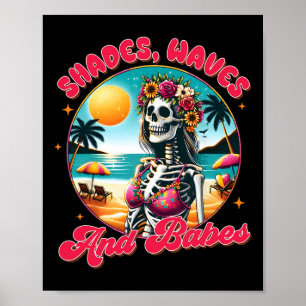 Póster Vibraciones de Verano Vacaciones de Playa Sombrero