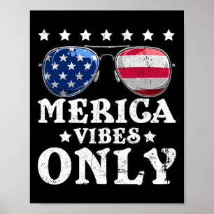 Póster Vibraciones divertidas de Merica Solo bandera esta
