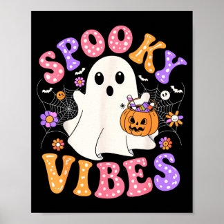 Póster Vibraciones espeluznantes fantasma lindo jack o li
