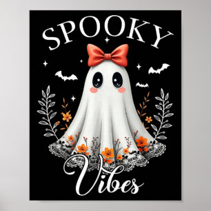 Póster Vibraciones Espeluznantes Fantasma Retro Groovy Ha