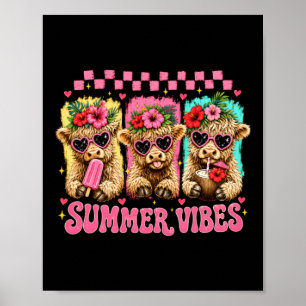 Póster Vibraciones geniales de verano Highland Cow