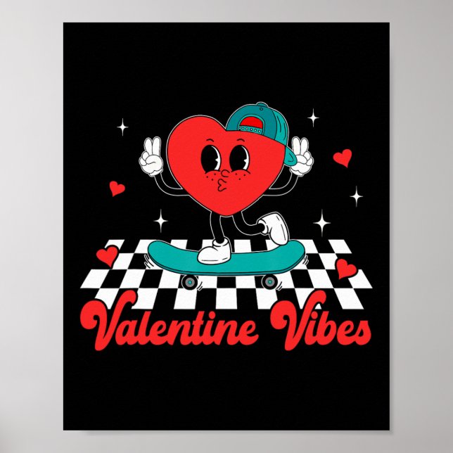 Póster Vibraciones geniales del Día de San Valentín Coraz (Frente)