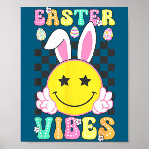 Póster Vibraciones groovy de Pascua conejo día de Pascua 