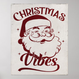 Póster Vibraciones Navideñas Diseño Vintage