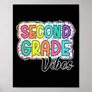 Póster Vibraciones Retro de Segundo Grado De vuelta al co