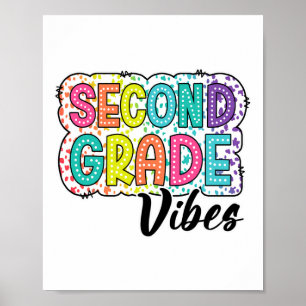 Póster Vibraciones Retro de Segundo Grado Volver Al Coleg