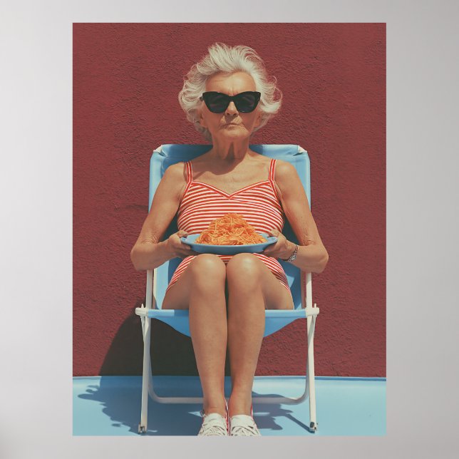 Póster Vibraciones Retro de Verano – Retrato de Mujer May (Frente)