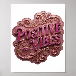 Póster Vibraciones rosadas crujientes POSITIVAS