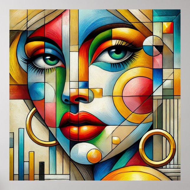 Póster Vibrant Abstract Portrait women  (Frente)