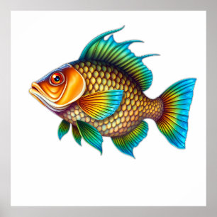 Póster Vibrant and Colorful Stylized Illustration of a Fi