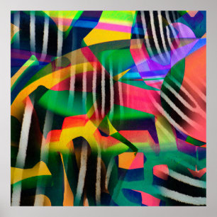Póster vibrant color mixed digital pattern design made wi