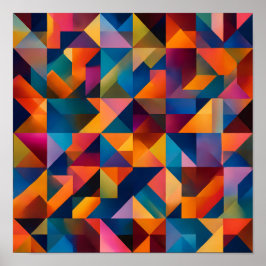 Póster Vibrant Color Theory Art: Chroma Flow Tessellation