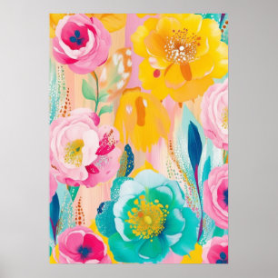 Póster Vibrant Floral Art Print