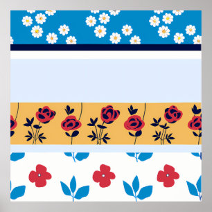 Póster Vibrant Floral Pattern Designs Custom Art Prints
