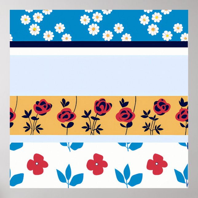 Póster Vibrant Floral Pattern Designs | Custom Art Prints (Frente)