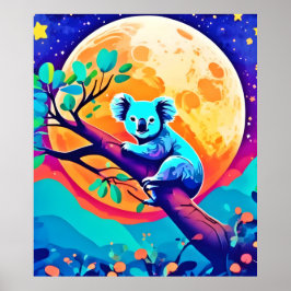 Póster Vibrant Koala Moon