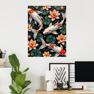 Póster Vibrant Koi Pond