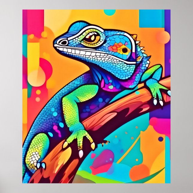 Póster Vibrant Lizard Artwork (Frente)