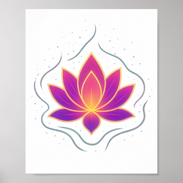 Póster Vibrant Lotus Flower Yoga Wall Art Poster (Frente)